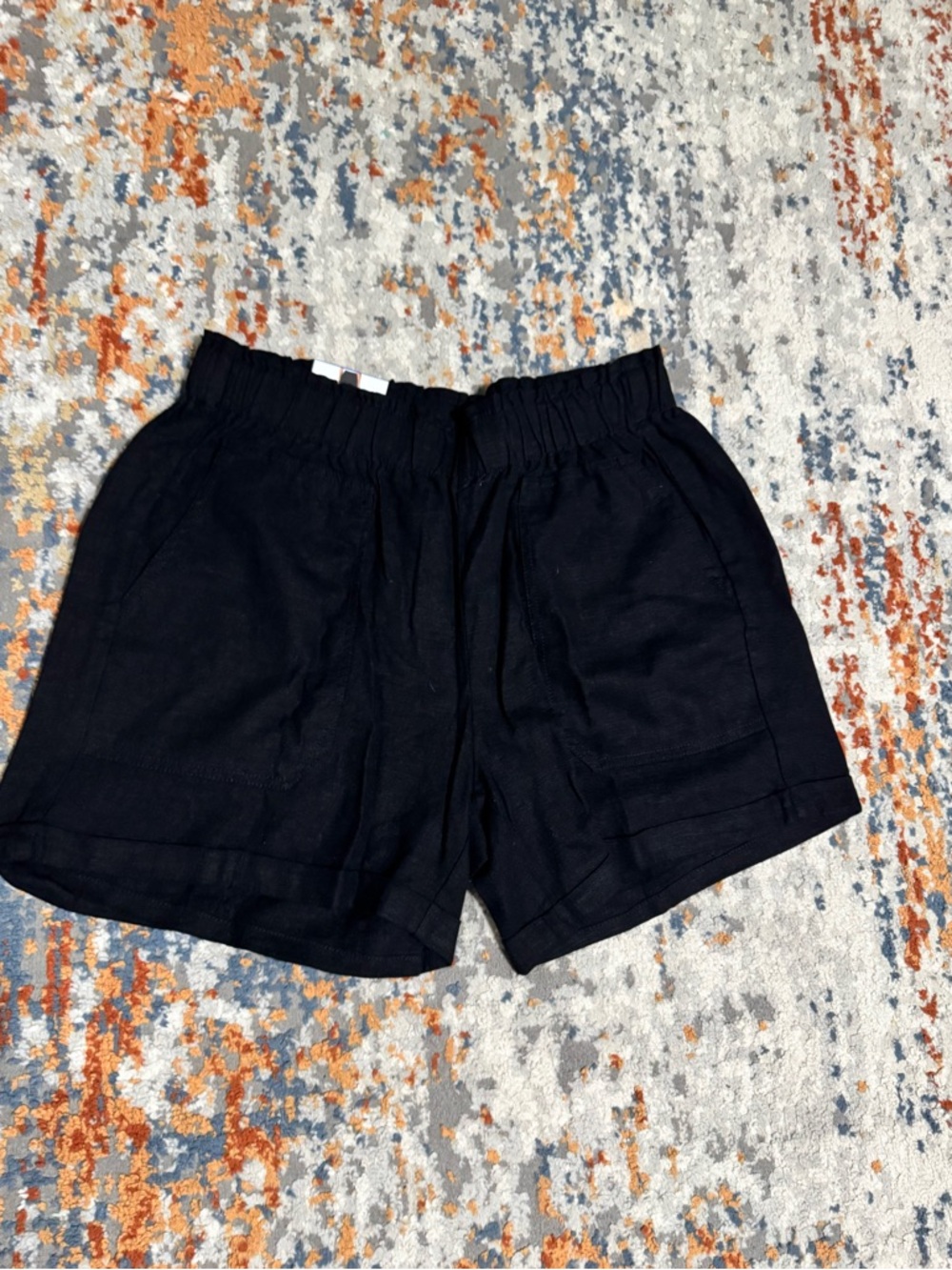 Briggs New York Black High-Waist Elastic Lounge Shorts